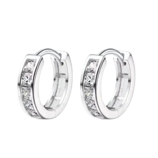 Channel CZ Hoop Earrings