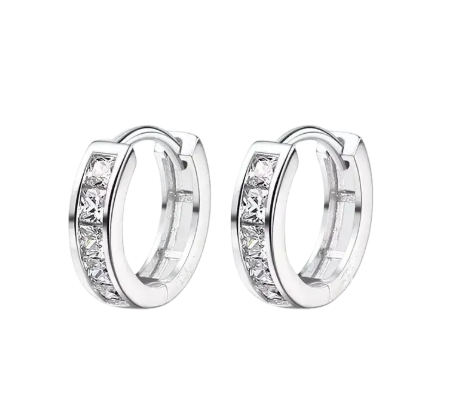 Channel CZ Hoop Earrings