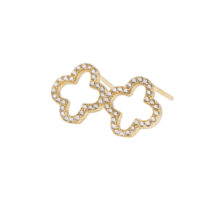 Gold-Clover-CZ-Stud-Earrings-Fine-Jewelry