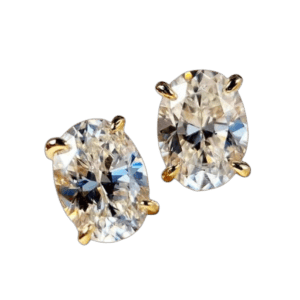 Oval-CZ-Stud-Earrings-–-Gold-Tone-Earrings
