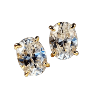 Oval-CZ-Stud-Earrings-–-Gold-Tone-Earrings
