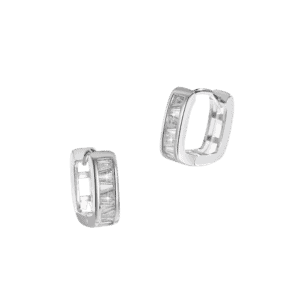 Pave-CZ-Square-Hoop-Earrings-–-Silver-Tone-Earrings