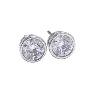 Round-CZ-Stud-Earrings-–-Silver-Tone-Earrings