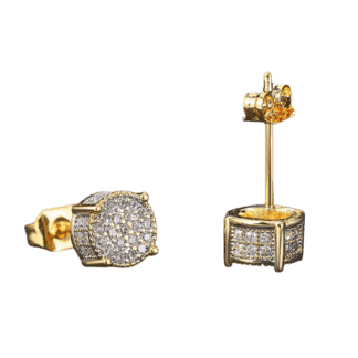 Round-Pave-CZ-Stud-Earrings-–-Gold-Tone-Earrings