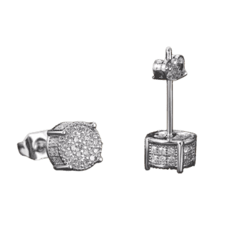 Round-Pave-CZ-Stud-Earrings-–-Silver-Tone-Earrings