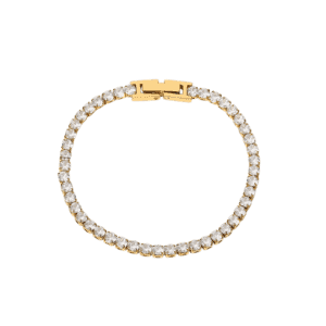 White CZ Tennis Bracelet – 18k Gold Tone - Bracelets