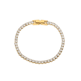 White CZ Tennis Bracelet – 18k Gold Tone - Bracelets